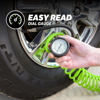 Slime 40026 Tire Inflator, Portable Car, SUV, 4x4 Air Compressor, Heavy Duty, 2x Pro Power, Heavy Duty, with Analog 150 psi Dial Gauge