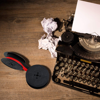 Tenare 4 Pairs Universal Typewriter Ribbon Twin Spool Ribbon Twin Spool Replacement Pack for Most Typewriter (Red,Black)