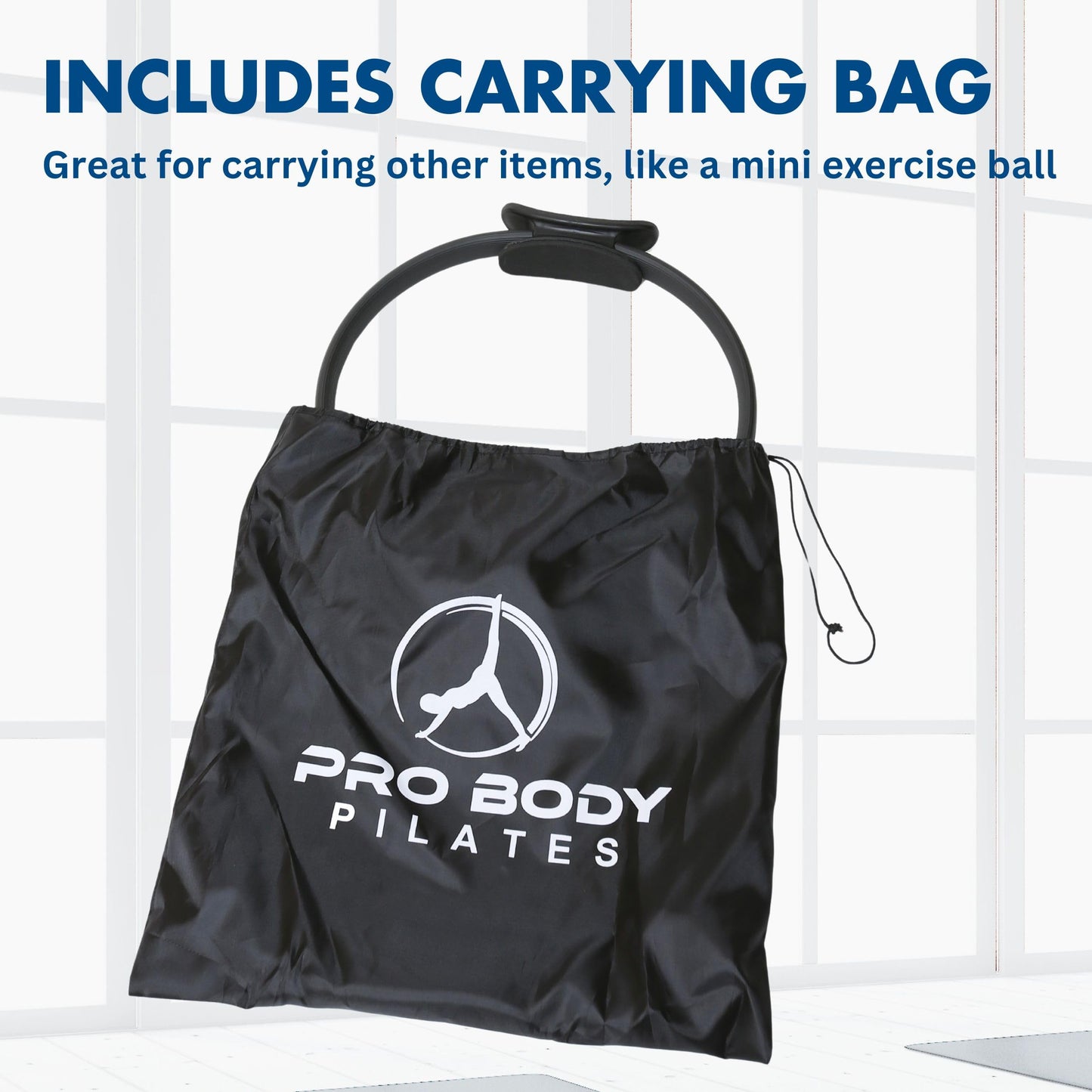 ProBody Pilates Fitness Circle – 14 Inch Pilates Ring for Yoga and Other Workouts, Focusing on Toning Inner Thighs, Arms, Core and Back, at Home Pilates Equipment (Black)