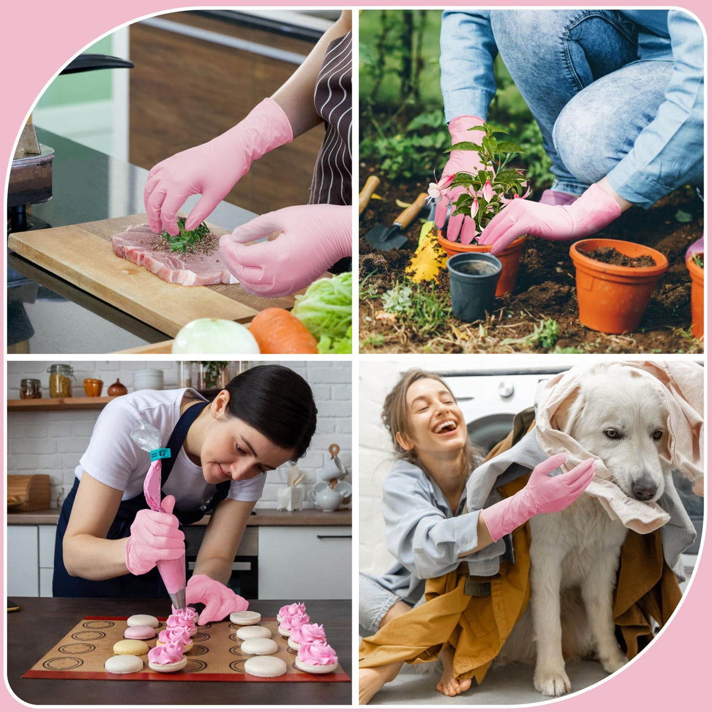 SwiftGrip Disposable Nitrile Dishwashing Gloves, Extended 12 Inches Cuff, 6-mil, Small, Cherry Blossom Cleaning Gloves for Latex-Free, Ideal for Cooking, Hair Dye, Spa (Box of 100)