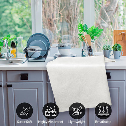 ROYALE LINENS Flour Sack Dish Towels - Kitchen Towel - Super Absorbent Flour Sack -100% Ring Spun Cotton -Tea Towels - for Embroidery, Cloth Diapers, Cheese Strainers (White - 28" X 28" Pack of 24)