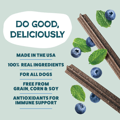 Shameless Pets Dental Treats for Dogs, The Tooth Berry - Healthy Dental Sticks with Immune Support for Teeth Cleaning & Fresh Breath - Free from Grain, Corn & Soy