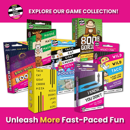 Taco Cat Goat Cheese Pizza Card Game – Wildly Entertaining & Easy To Learn - Great for Adults, Teens, Kids and Families - Card Games and Board Games for Family Game Night - 10 Min, Age 7+, 2-8 Players
