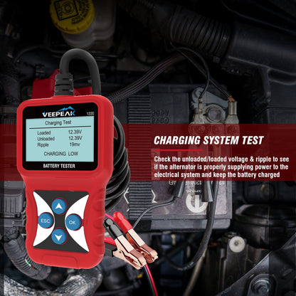 Veepeak 12V Car Battery Tester, Load Tester Automotive 100-2000 CCA Alternator Analyzer Digital Battery Vehicle Charging & Cranking System Testing Tool for Cars Trucks Motorcycles Boats ATVs RVs