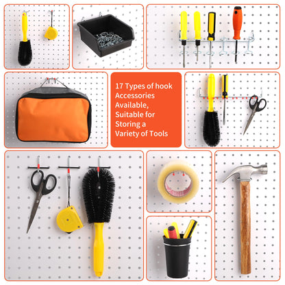 FALPRO 240PCS Pegboard Hooks Assortment, Pegboard Organizer Kit with Bins, Cups, 1/8 and 1/4 inch Hooks for Hanging Tools, Garage Wall Organization