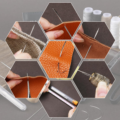 BAGERLA Upholstery Repair Sewing Kit Heavy Duty Sewing Kit with Awl Tools, Seam Ripper, Hand Stitching Needles, Upholstery Thread, Leather Craft Tool Kit for Shoes Sofa Tent Carpet Leather Craft DIY