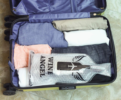 [UPGRADED PROTECTION] 4 Set (8 pcs) Reusable Wine Bags for Travel, Wine Travel Protector, Bottle Travel Sleeve Case For Airplane, Car, Cruise, TRIPLE Protection Luggage Leak-Proof Safety Impact Resist