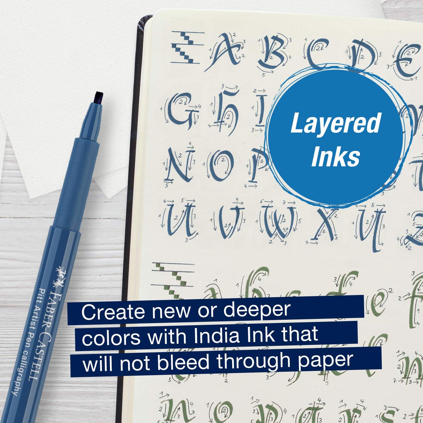 Faber-Castell Calligraphy Pitt Artist Pen Set - Multi Colored Calligraphy Pens (6 Count)