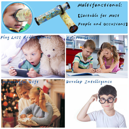 Xeehwb 2 Pack Classic Kaleidoscope Toy,Magic Rotating Kaleidoscope,Stretchable Long World Kaleidoscope,Educational Toy Kaleidoscope for Children Gifts