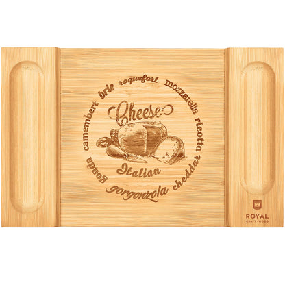 ROYAL CRAFT WOOD Charcuterie and Cheese Board - Large Bamboo Cheese Board - Serving Tray Platter - House Warming Gifts New Home, Gifts for Dad Fathers Day Dad Gifts from Daughter Son Wife - 15.5"x10"