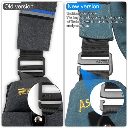 Asgens Multi-Purpose Anti-Thief Hidden Security Underarm Shoulder Armpit Messenger Chest Portable Backpack for Phone Money Passport Tactical Bag (Black/Right Hand)