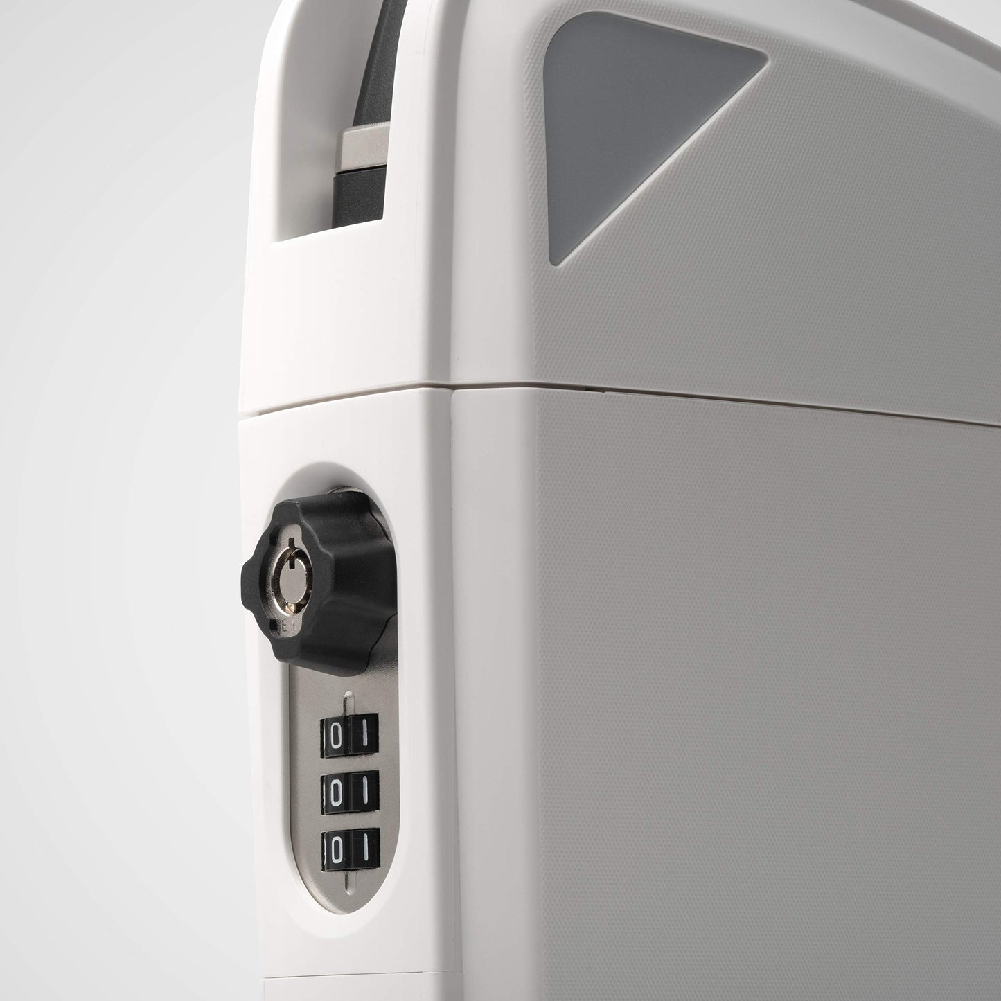 SAFEGO Portable Indoor/Outdoor Lock Box Safe with Key and Combination Access (Compact, White)