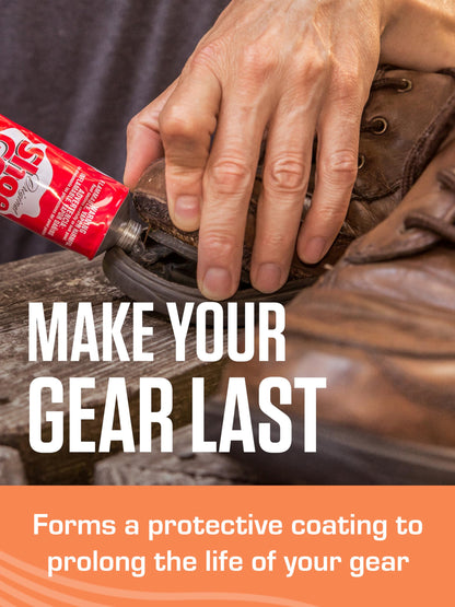 SOF SOLE Original Shoe Goo - 3.7 fl oz Tube - Clear Shoe Glue - Repairs Soles, Heels, Patches Small Holes - Bonds on Contact, Dries Within 24 Hrs, Waterproof - Works on Leather, Rubber, Vinyl, Canvas