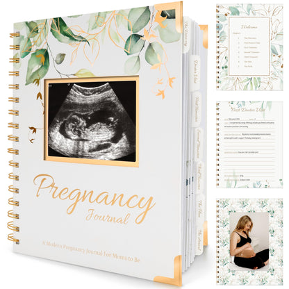 Pregnancy Journal for First Time Moms Gifts - 90 Pages Hardcover Pregnancy Memory Book, Beautiful & Cute Baby Book Keepsake, Ultrasound Baby Scrapbook, Mom To Be Gift (Alpine)