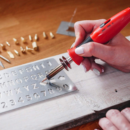 TRUArt Wood and Leather Pyrography Pen Set - Best Woodburning and Leather Crafts Burner Tool Kit - 35 Different Tips - Dual Power Mode - 30W and 15W, Gourd (Aluminum Case)