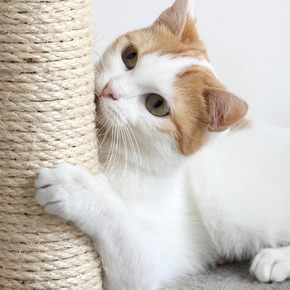 4-Tier Round Cat Tower - Large Cat Condo, Napping Perch, and 4 Sisal Rope Scratching Posts - Cat Tree for Indoor Cats by PETMAKER (Gray)