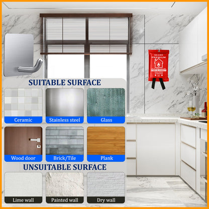 SKAMZ Premium Emergency Fire Blanket for Home and Kitchen - XLarge - 47.2" x 47.2" - 4 Packs Fiberglass Fire Blankets for House Rapid Fire Suppression, Flame Retardant Blanket