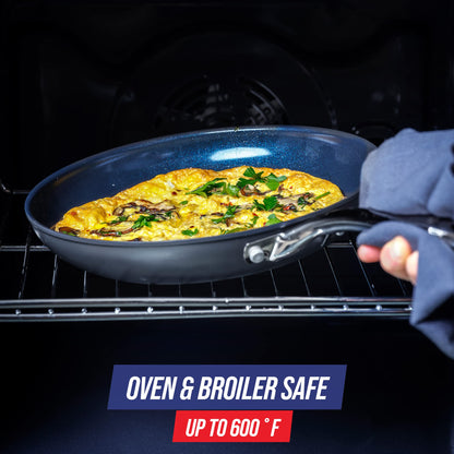 Blue Diamond Cookware Hard Anodized Ceramic Nonstick, 10" Frying Pan Skillet, PFAS-Free, Dishwasher Safe, Oven Safe, Grey
