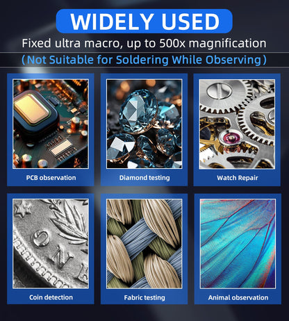 T TAKMLY Magnifying Glass with Light Portable Handheld USB Digital Microscope Macro Camera 2.0 inch IPS Color Screen Fixed Focus, 200w Pixel, 500x Magnification, Compatible with Windows, Mac OS