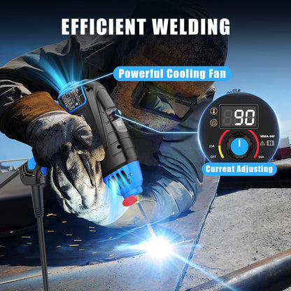 AZZUNO Handheld ARC Welding Machine 110V, 90A Portable Stick Welder Gun, Hand Held Welder Machine with IGBT Inverter Fits for 1/16''-1/8'' Electrode Rods