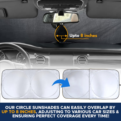 EcoNour Patented Design Car Windshield Sun Shade | Blocks 99% Heat & Keeps Interior Cool | Fits Cars, SUVs, Trucks | Automotive Sun Screen, Visor & Car Accessories for Summer | Medium (64x32 Inches)