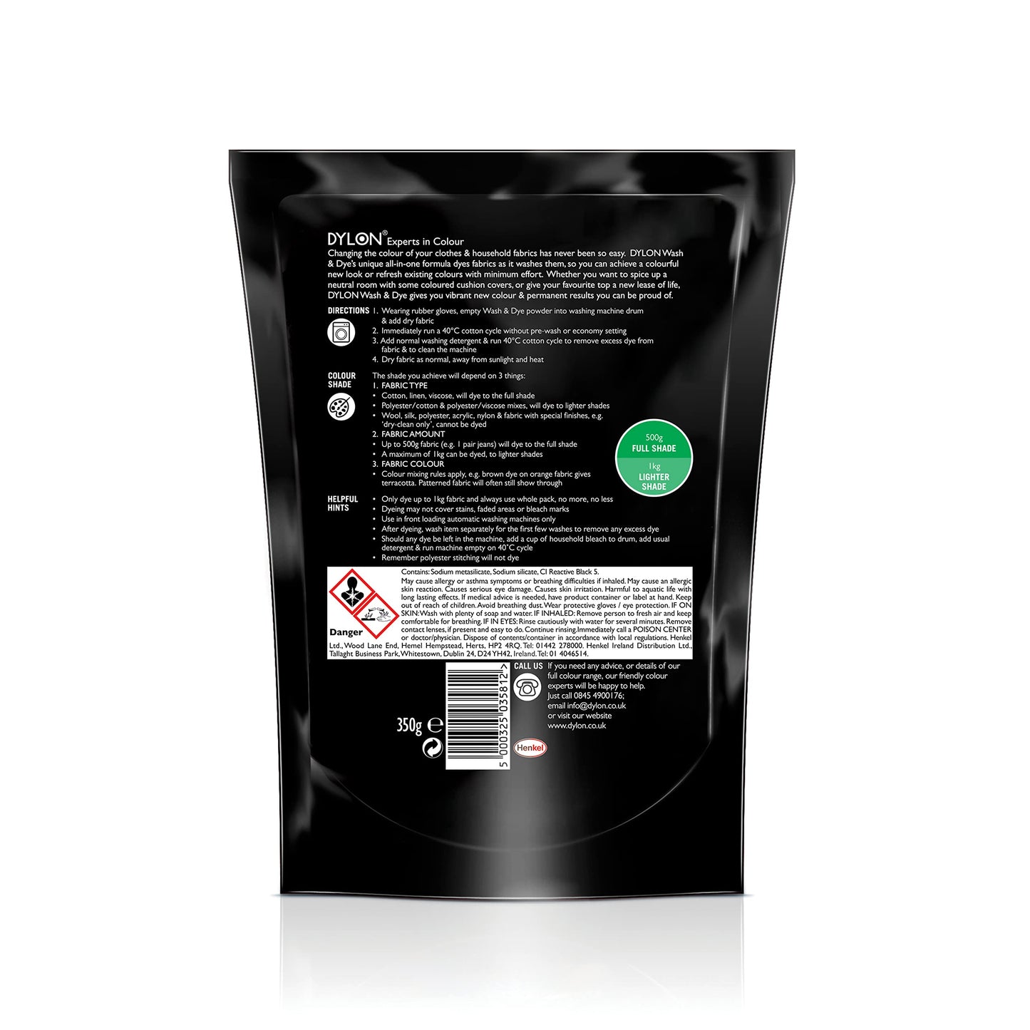 Dylon Wash and Dye used Worldwide by Best Designers, Suitable for Natural Large Fabrics, Multi-Purpose, Permanent and Easy to Apply, Color: Velvet Black