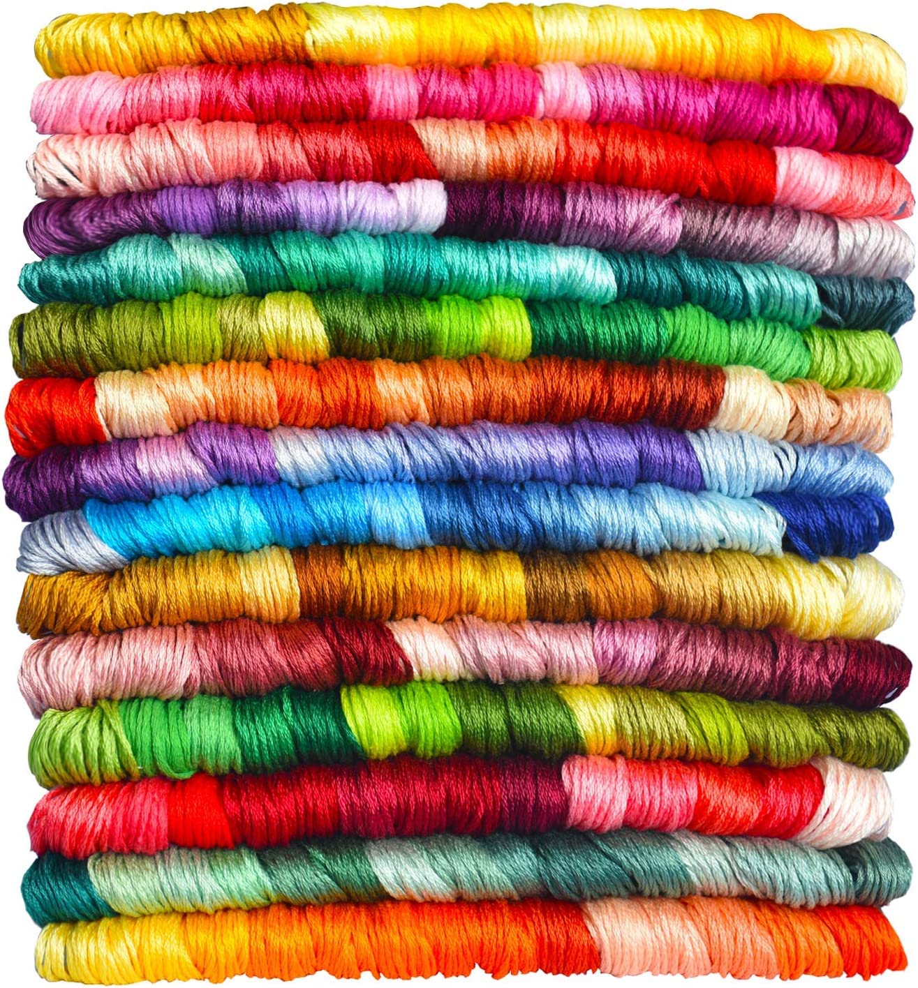 Premium Rainbow Color Embroidery Floss - Cross Stitch Threads - Friendship Bracelets Floss - Crafts Floss - 14 Skeins Per Pack Embroidery Floss, Light Rust Gradient