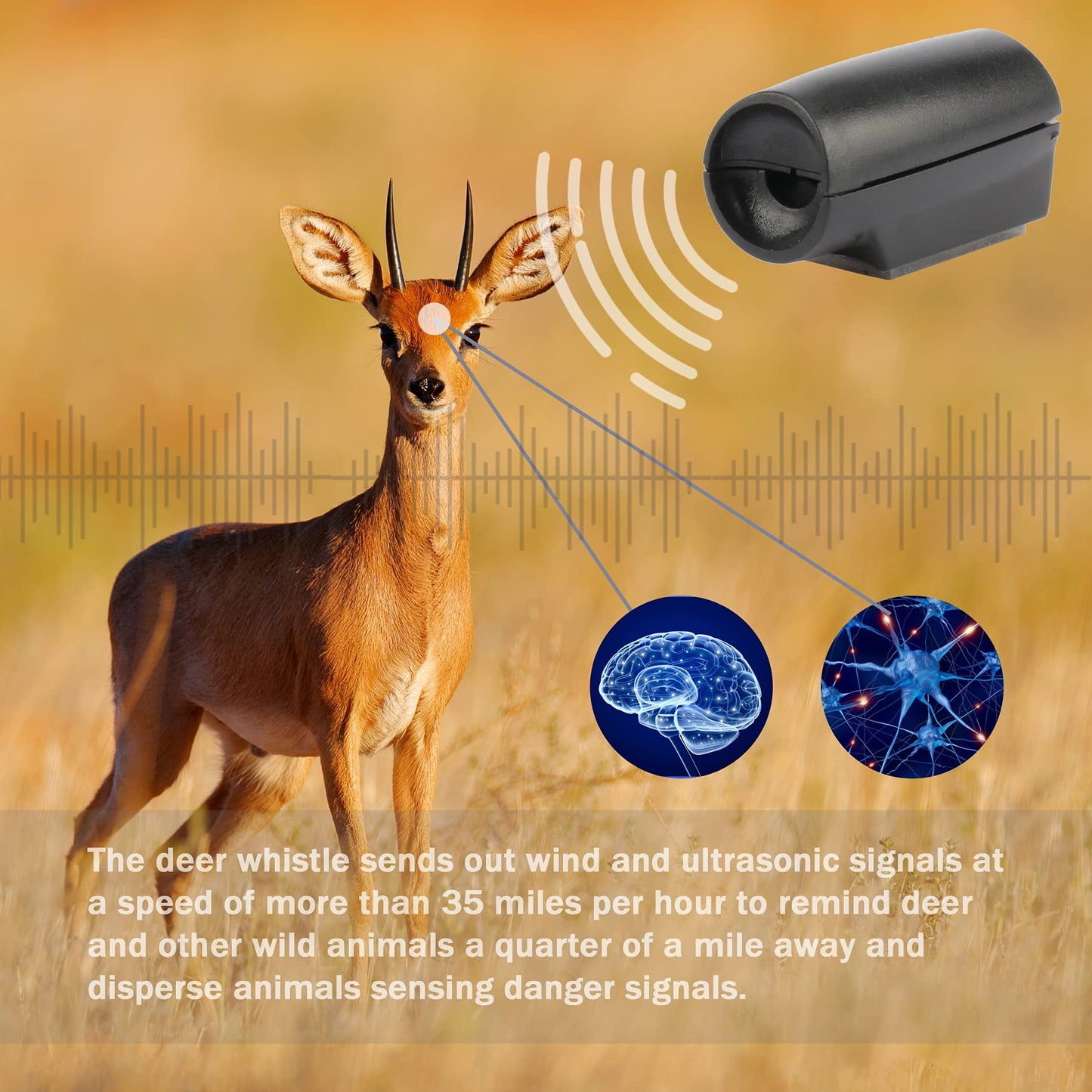 SINGARO 6 Pack Car Deer Whistle Warning for Car Horn Unit, Deer Whistle for Vehicles with Rubber Pads, Car Exterior Accessories, Suitable for Cars, Trucks, Motorcycles