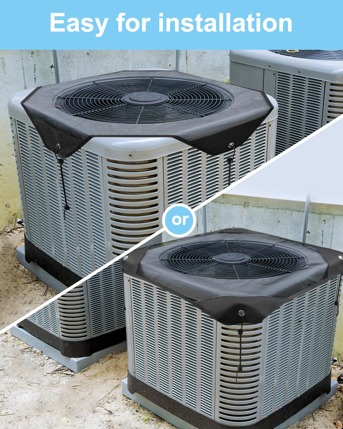 Aucanla Air Conditioner Covers for Outside Units, 28" x 28" Central AC Cover, Top Universal Mesh Cover Defender for All Seasons