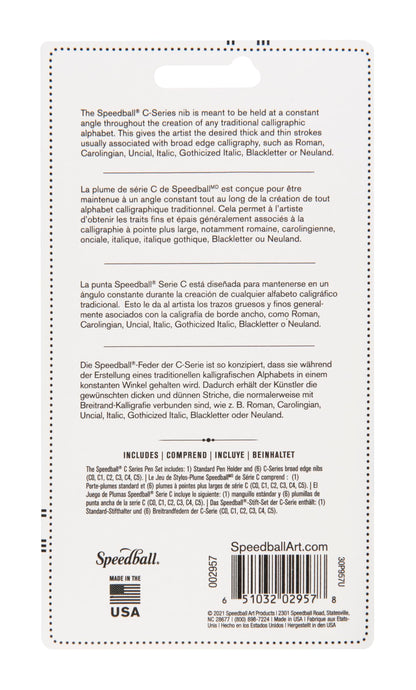 Speedball C-Series Lettering Pen Set - 1 Penholder w/ 6 Nibs