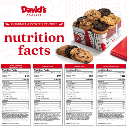 David's Cookies 2lbs Assorted Flavors Fresh Baked Cookies - Handmade and Gourmet Cookies - Delectable and Made with Premium Ingredients - Cookie Gift Basket - Great Gift For All Occasions
