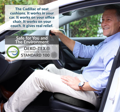 ComfiLife Premium Gel & Memory Foam Seat Cushion – Doctor Recommended Office Chair Cushion, Car Seat Cushion – Chair Cushions for Back & Sciatica Pain Relief – Seat Cushions for Office & Desk (Black)