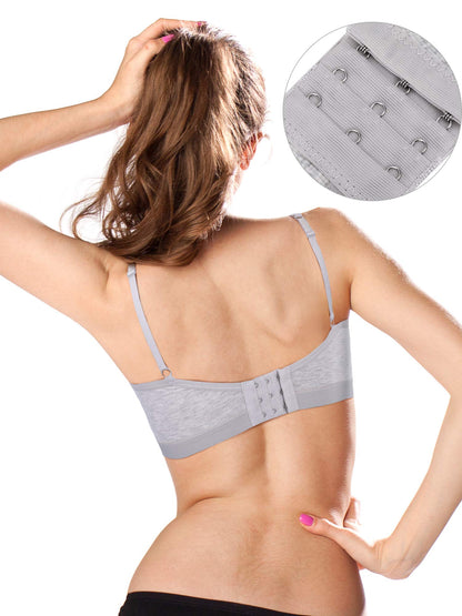 Boao 3 Pieces Mini Camisole Bra Padded Brassiere Tank Top Brassiere Women Sports Bra with Straps(Black, White, Grey,L)