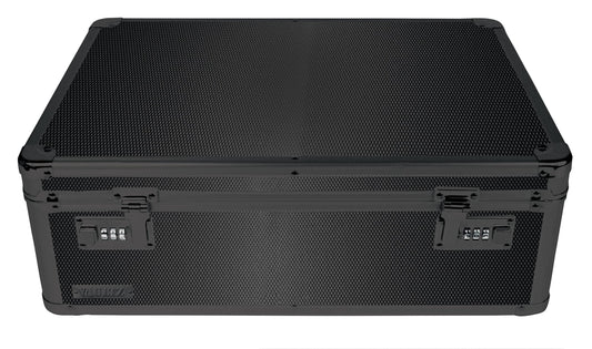 Vaultz Storage Lock Box - 6.5 x 19.25 x 13.5 Inch Lockable Dorm Storage Trunk with Combination Lock - Briefcase, Medicine Box, Lock Boxes for Personal Items, Cash, Laptop - Black on Black