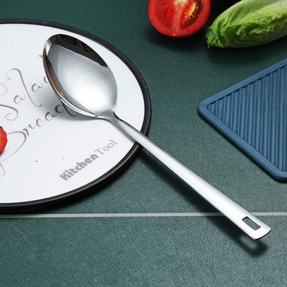 Berglander Stainless Steel Solid Serving Spoon, Non-Stick And Heat Resistant, Dishwasher Safe, Easy to Clean
