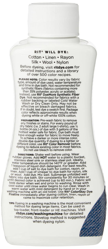 Rit Purpose Liquid Dye, Fabric, Denim Blue, 236ml