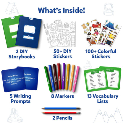 Skillmatics Storybook Art Kit - Create Adventure Stories, DIY Craft & Writing Kit with 300+ Stickers, Scrapbooking & Journal Activity, Gifts for Kids Ages 5, 6, 7, 8, 9, 10