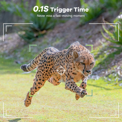 DEATTI Trail Camera 48MP 4K Game Camera with 8 Batteries 32GB SD Card,WiFi Bluetooth Connection,Trail Cameras with Night Vision Motion Activated Waterproof for Wildlife Deer Outdoor 0.1s Trigger Time