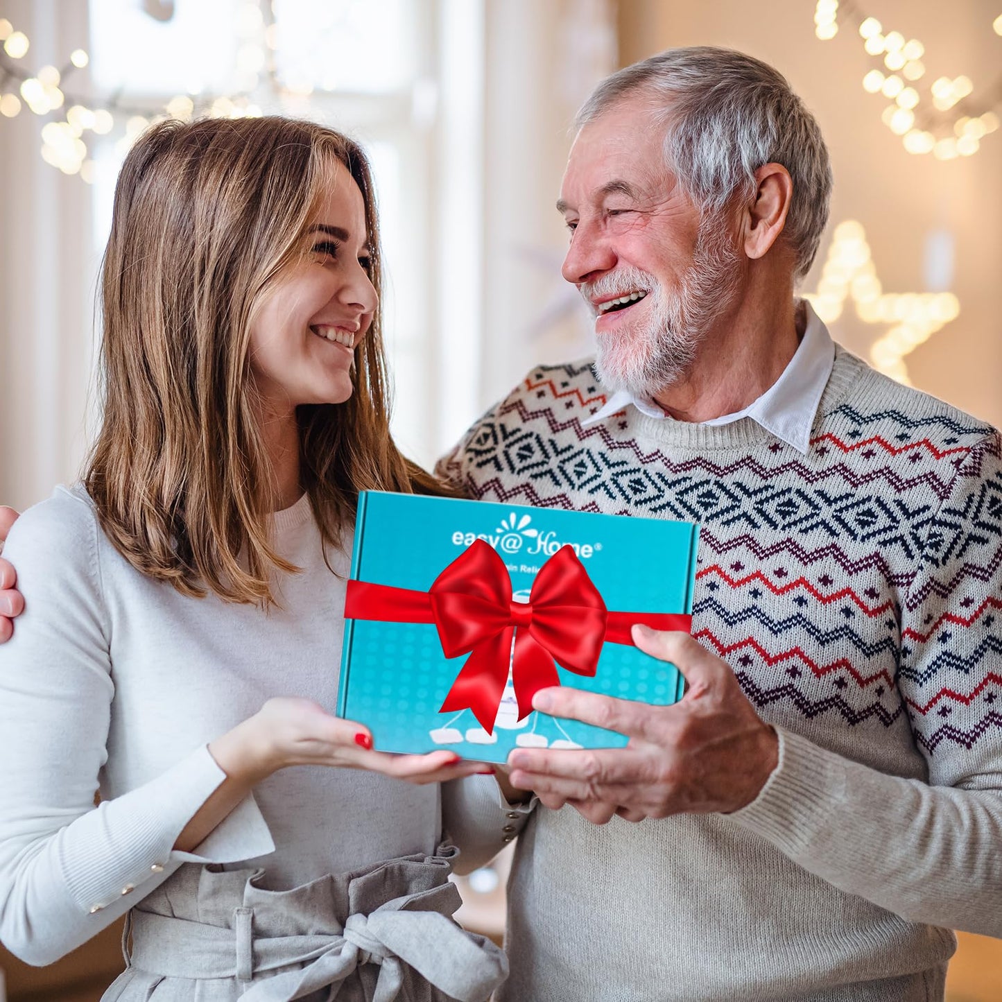 Easy@Home TENS Unit Muscle Stimulator - Electronic Pulse Massager, 510K Cleared, FSA Eligible OTC Home Use Handheld Pain Relief Therapy Device-Pain Management Machine Gift for Mom Dad - EHE009