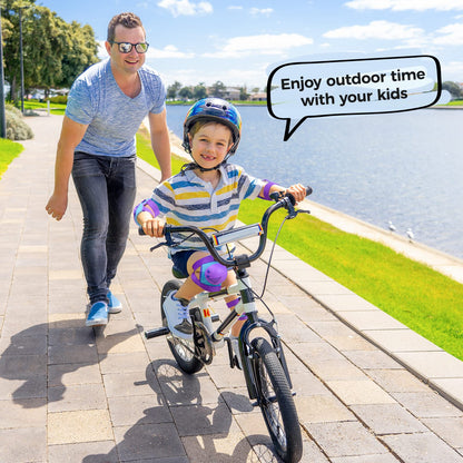 BOSONER Kids/Youth Knee Pad Elbow Pads Set for 3-15 Year, Child Protection Pads for Girls/Boys, for Sports Roller Skates, Cycling, BMX Bike, Skateboard, Inline Rollerblading, Skating, Scooter, Riding