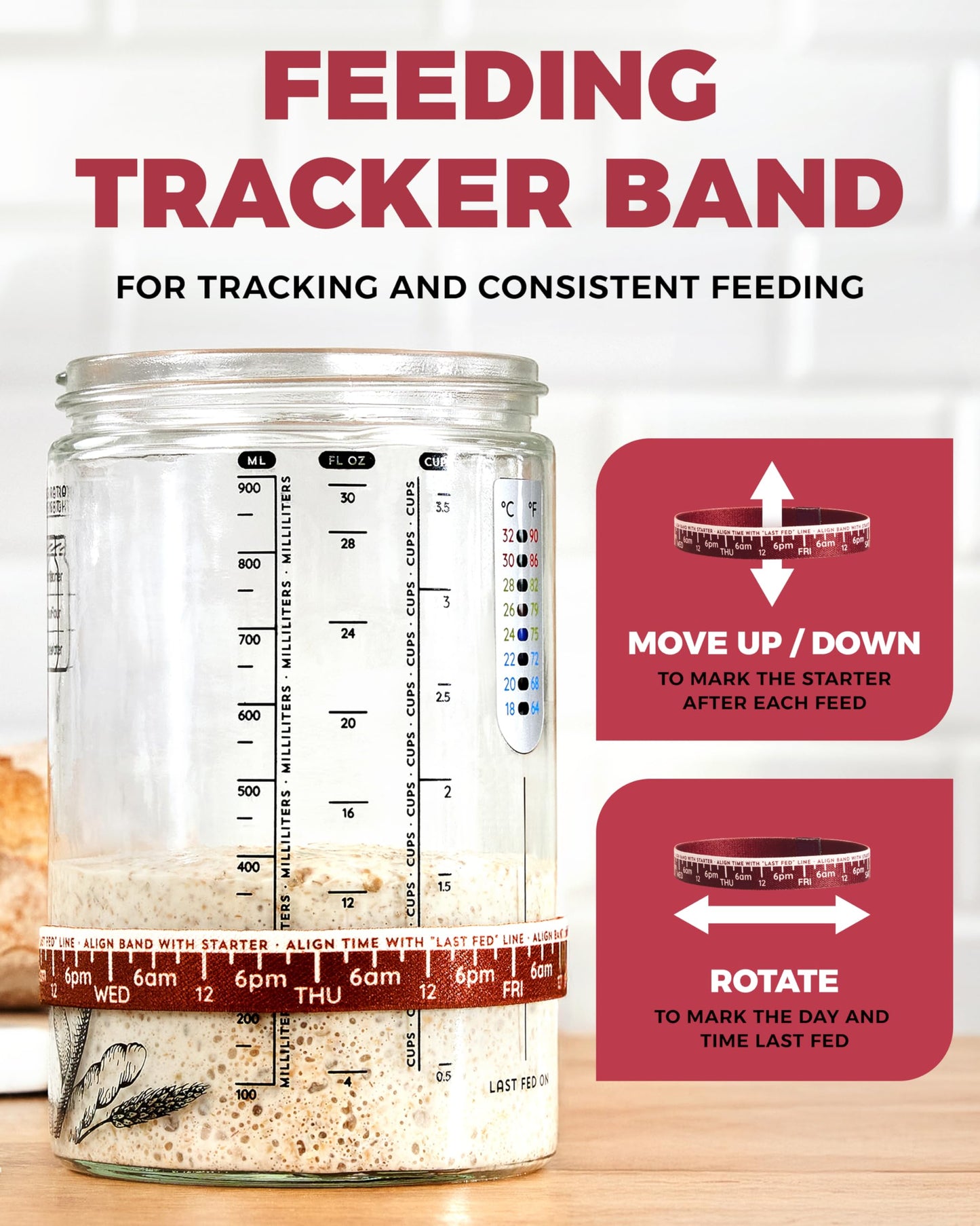 Superbaking Sourdough Starter Jar, Beginner Sourdough Starter Kit, 34oz Wide Mouth Sour Dough Glass Jar with Guides & Recipes, Sourdough Bread Baking Supplies, Sourdough Container Crock