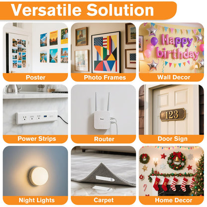 Summerbrite Picture Hanging Strips,Picture Hanger Kit, Removable Damage Free,Picture Hanging Hooks,White Medium(40Pack)