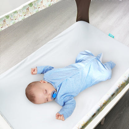 Biloban Pack and Play Sheets Waterproof 2 Pack Fitted, Compatible with Baby Graco/Dream On Me/Baby Trend/Pamo Babe Pack n Play/Playard and Other 38" X 26" Playpen Mattress, Grey & White