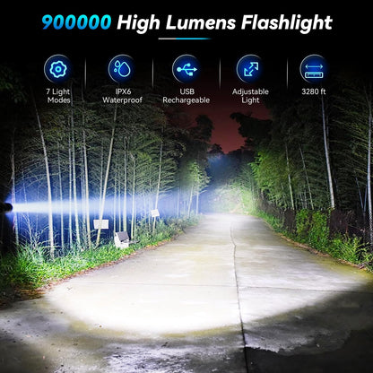 Sigoobal Rechargeable Flashlight, High Lumens Super Bright Flash Light, 7 Modes with COB Work Light, IPX6 Waterproof, Powerful Handheld LED Flashlights for Home Camping Hiking