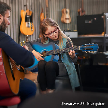 Ashthorpe 38-inch Beginner Acoustic Guitar Package (Black), Basic Starter Kit w/Gig Bag, Strings, Strap, Tuner, Pitch Pipe, Picks