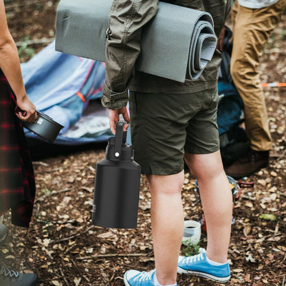 WATERSY 1 Gallon Water Bottle Insulated(Cold for 48 Hrs),BPA Free&Leak Proof,128oz Stainless Steel Water Jug,Big thermo,Large Water Bottle with Handle for Gym,Hiking,Camping&Travel,Black