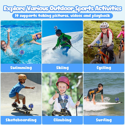 PROGRACE Kids Waterproof Camera for Boy Toys - Gifts for Boy Waterproof Digital Camera Underwater Video Camera for Kids Age 3-14 Year Old Birthday Presents with 32GB Card