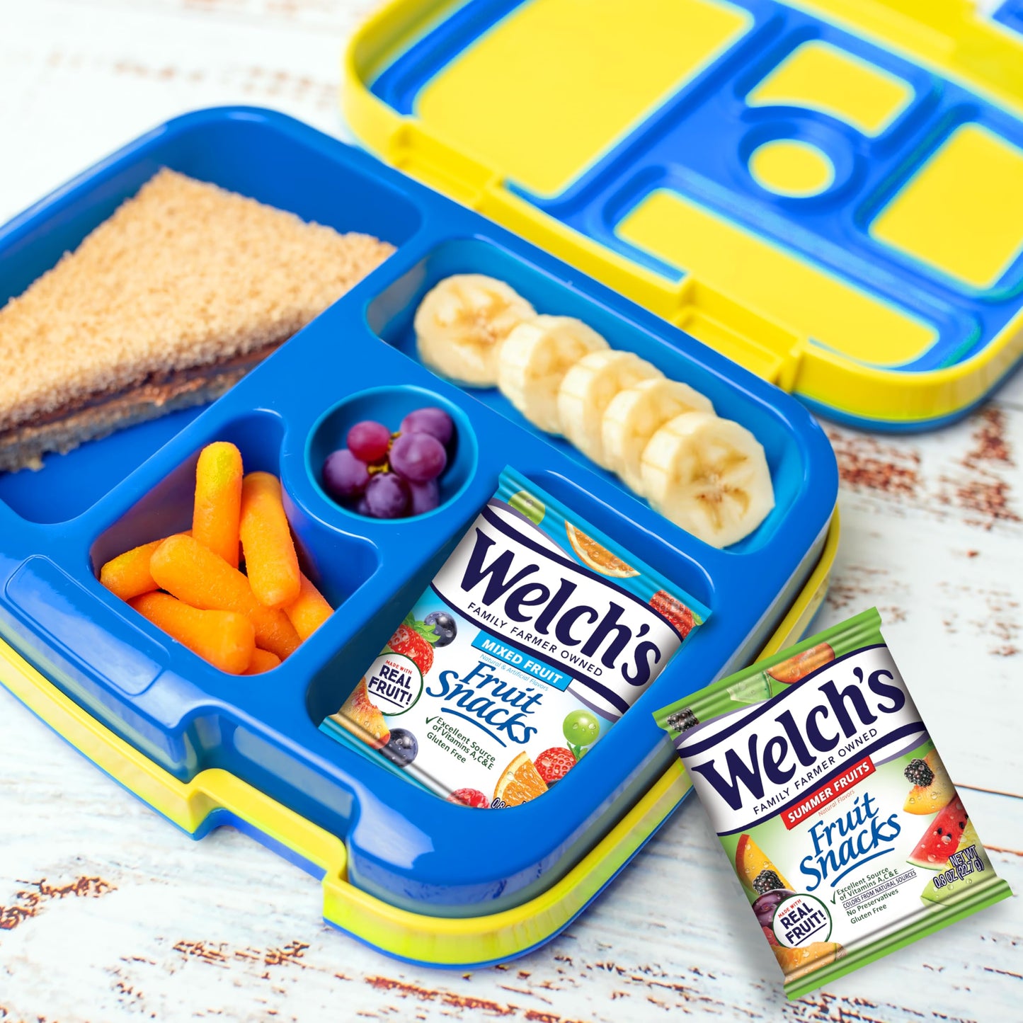 Welch's Fruit Snacks, Mixed Fruit & Summer Fruits Variety Pack, Great for School Lunches, Bulk Pack, Individual Single Serve Bags, 0.8 oz (Pack of 60)