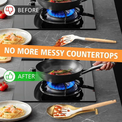 VanlonPro Stainless Steel Spoon Rest, Spatula Ladle Holder, Stainless Steel Utensil Spoon Rest Holder, Brushed Finish, Dishwasher Safe 9.8 x 3.7 Inch (Gold 1PC)