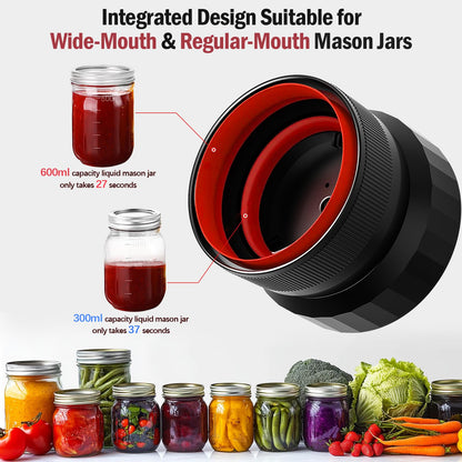 2025 Upgraded Mason Jar Vacuum Sealer, Electric Vacuum Sealer for Regular Mouth and Wide Mouth Canning Jars, Fully Automated and Portable